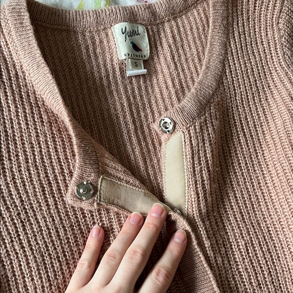 Dusty Pink Ribbed Cardigan - Picture 4 of 6